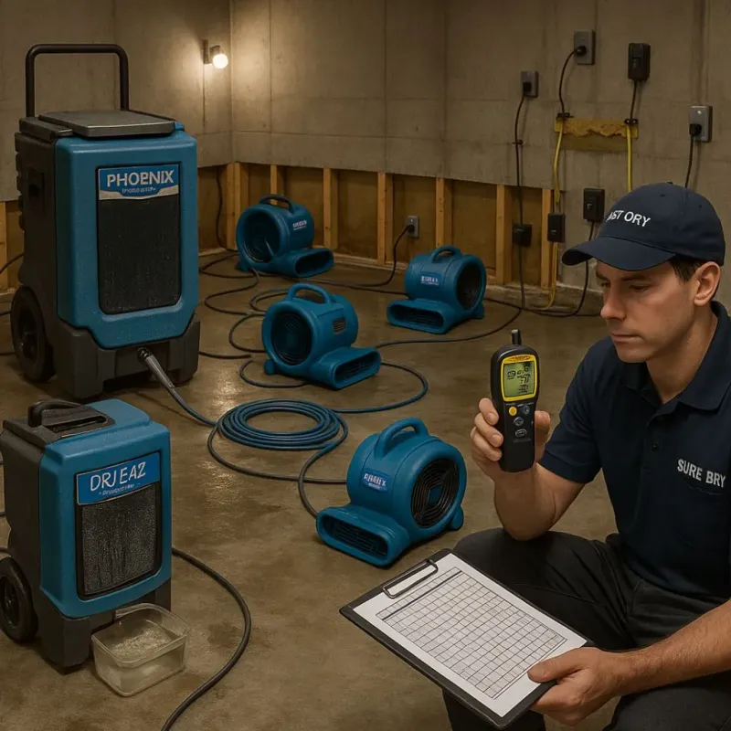 Structural Drying and Dehumidification process in Braselton, GA